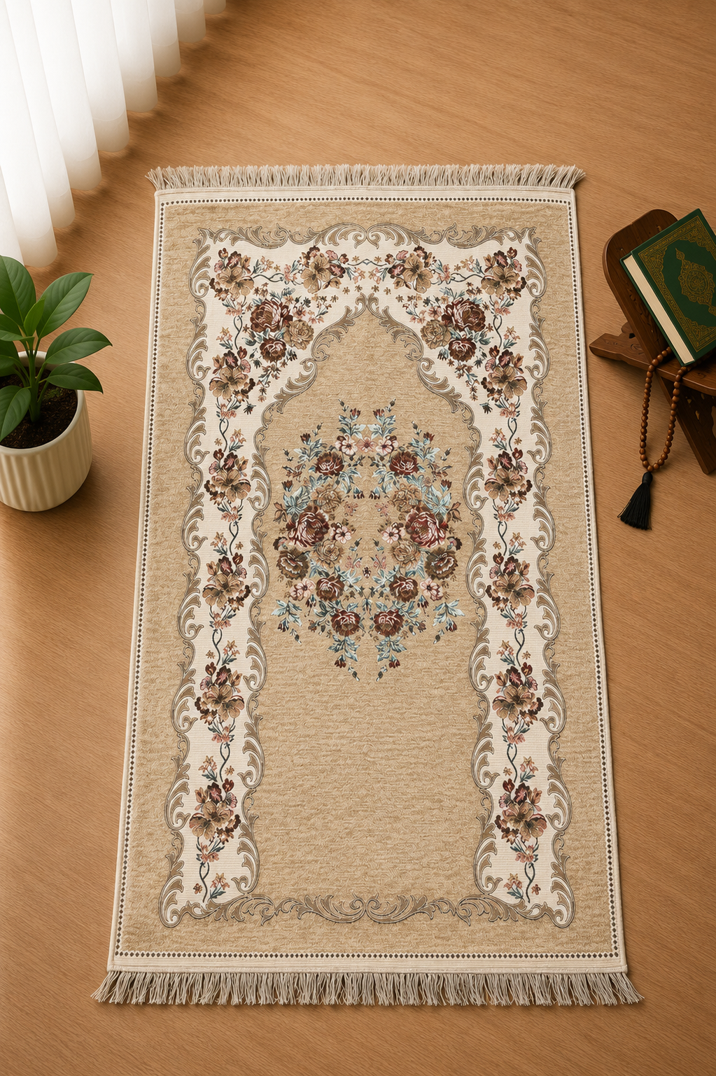 Premium Turkish Floral Prayer Mat