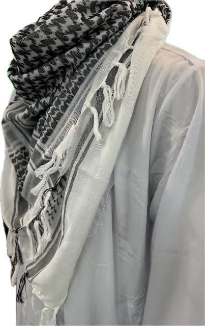 Black & White Chequered Scarf - Keffiyeh (Pure Cotton)