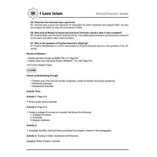 I Love Islam Level 4 Teacher/Parent Guide
