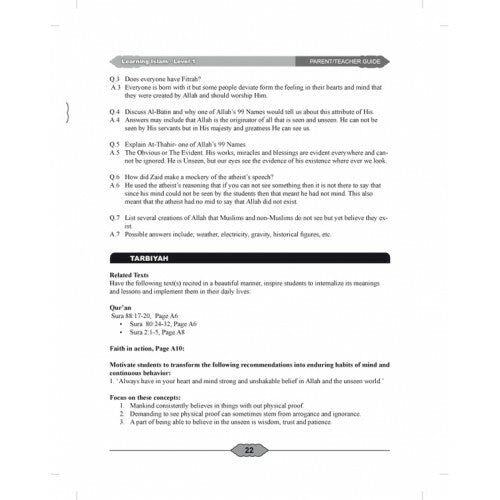 Learning Islam Level 1 (Grade 6) Teacher Guide