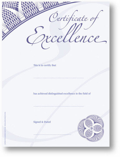 Certificate of Excellence (25 Pack A4)