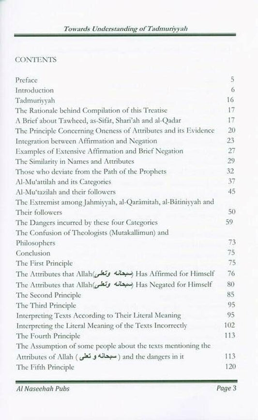 Towards Understanding of Tadmuriyyah