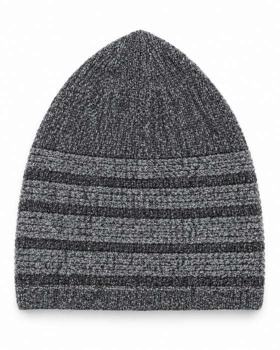 100% Wool Soft Knit Kufi Cap with Ribbed Band