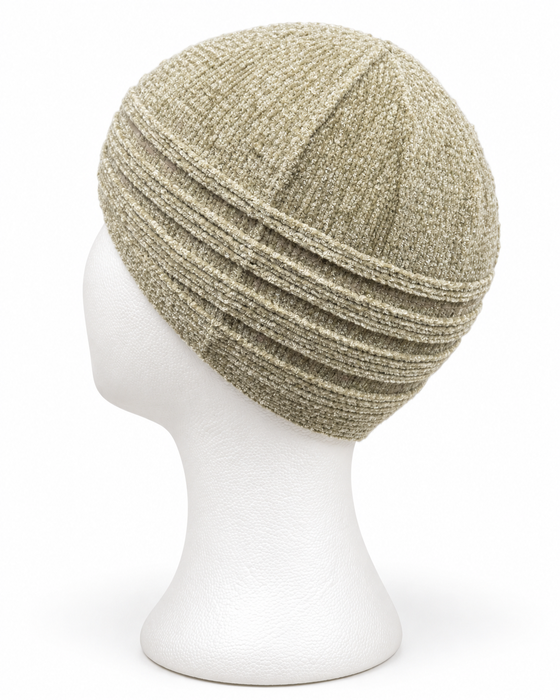 100% Wool Soft Knit Kufi Cap with Ribbed Band