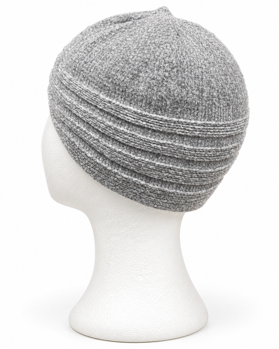 100% Wool Soft Knit Kufi Cap with Ribbed Band