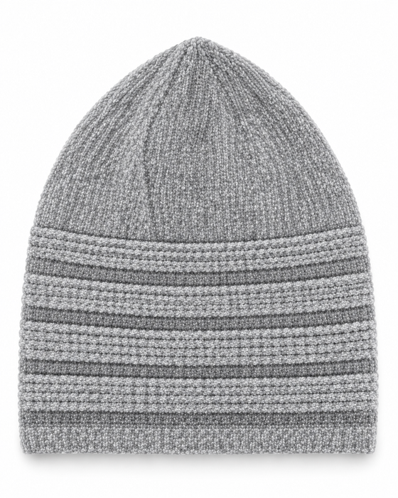 100% Wool Soft Knit Kufi Cap with Ribbed Band