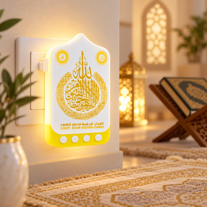 Plug-In Quran Speaker with LED Night Light – Zikir, Ruqyah & Dua