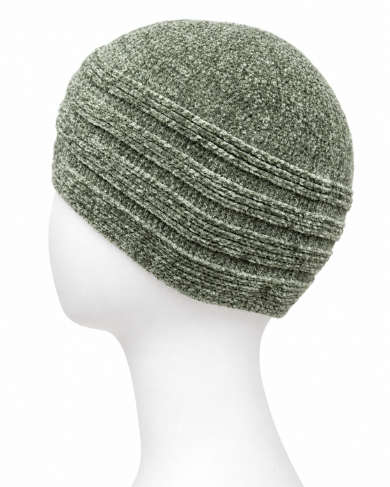 100% Wool Soft Knit Kufi Cap with Ribbed Band