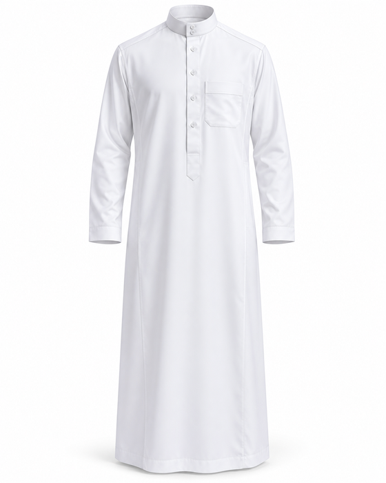 Al Aseel Radium Saudi-Style Thobe – White