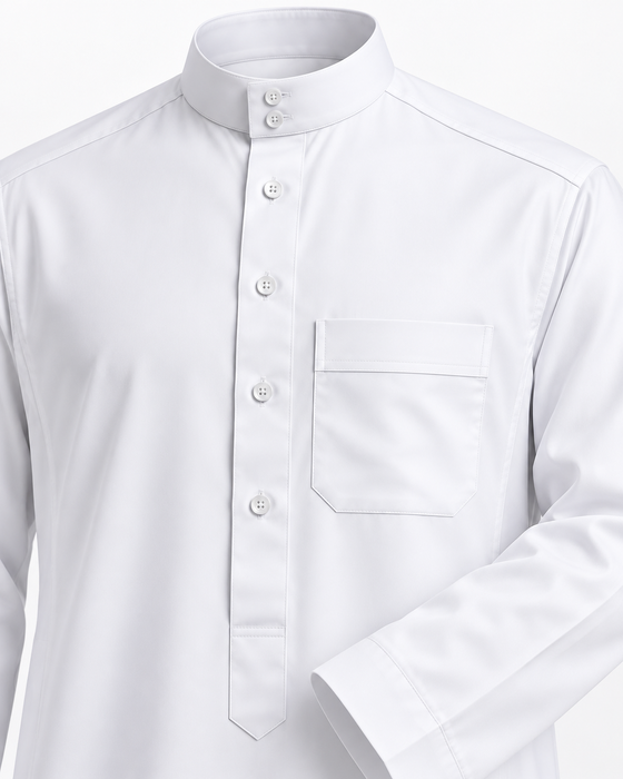 Al Aseel Radium Saudi-Style Thobe – White