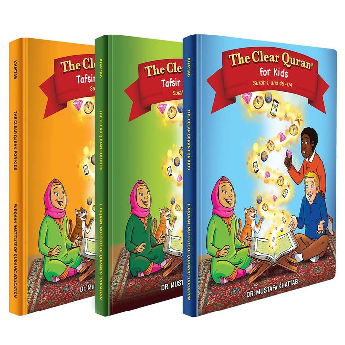 The Clear Quran® Tafsir For Kids - With Arabic Text | Hardcover, Book 1-3 Set