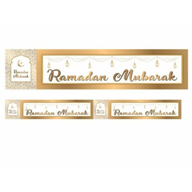 Double Banner-Ramadan Mubarak-Wh&Gld(2ms)