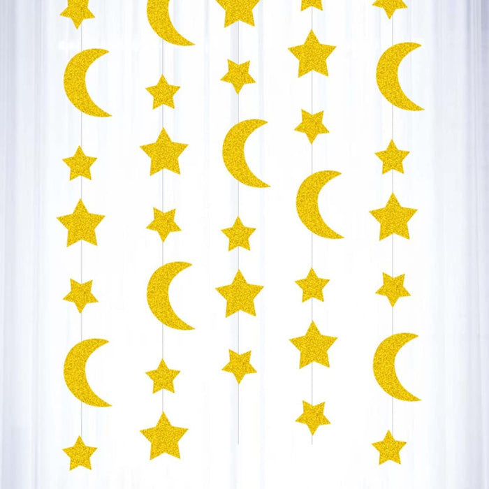 Moon & Star Gold Glitter Paper 4m