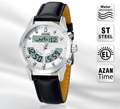 Al-harameen Dual Time Watch HA-6102 WL