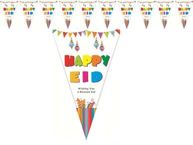 Happy Eid Triangle Flags (10 per Pack)