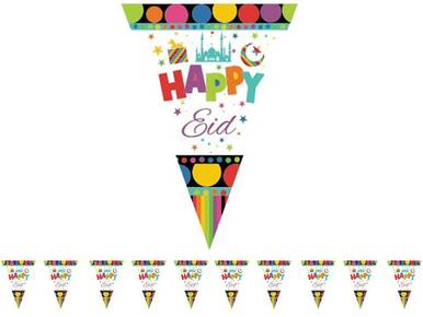 Happy Eid Triangle Flags (Pack of 10)