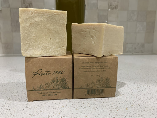 Pure natural Olive Oil Soap, traditional hot processed through hours of boiling and curing for 6 months.
