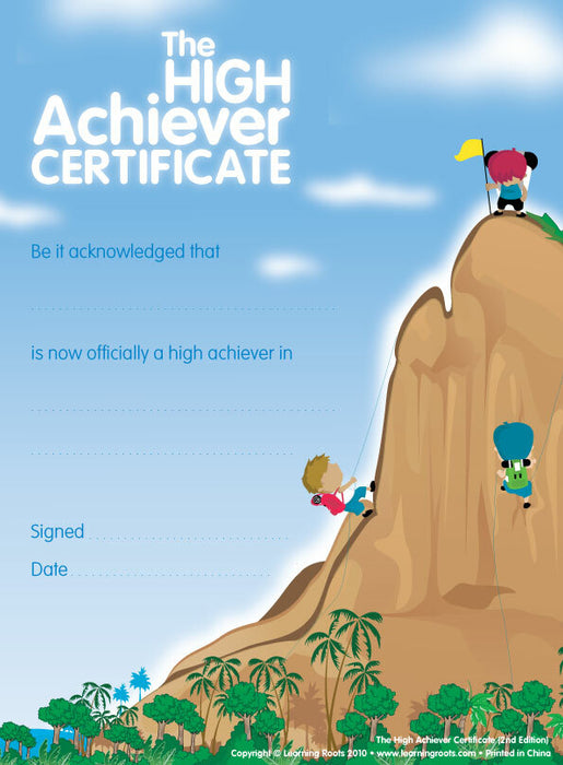 The High Achievers Certificate (25 Pack A4)