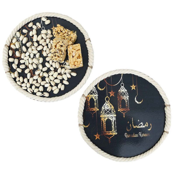 Moon Star Wooden Tray Eid, Ramadan Mubarak Decoration For Home