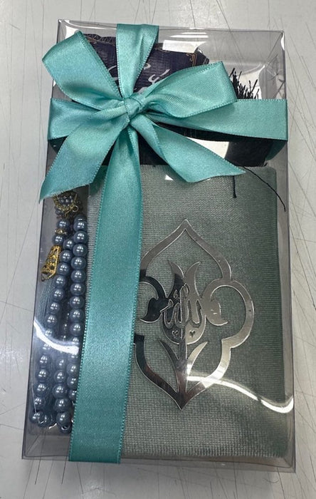 Qur'an, Prayer Mat, Beads with Hanger Gift Set
