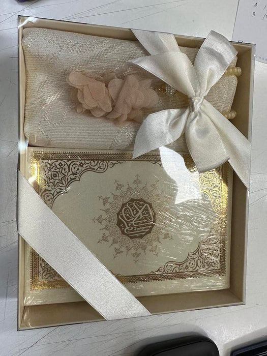 Qur'an with Prayer Mat & Beads Gift Set