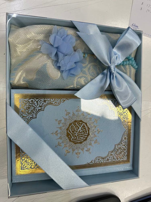 Qur'an with Prayer Mat & Beads Gift Set