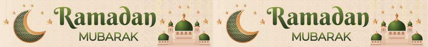 Ramadan Double Banner (Green Mosque)