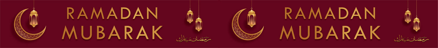 Ramadan Double Banner (Red/Gold Lanterns)