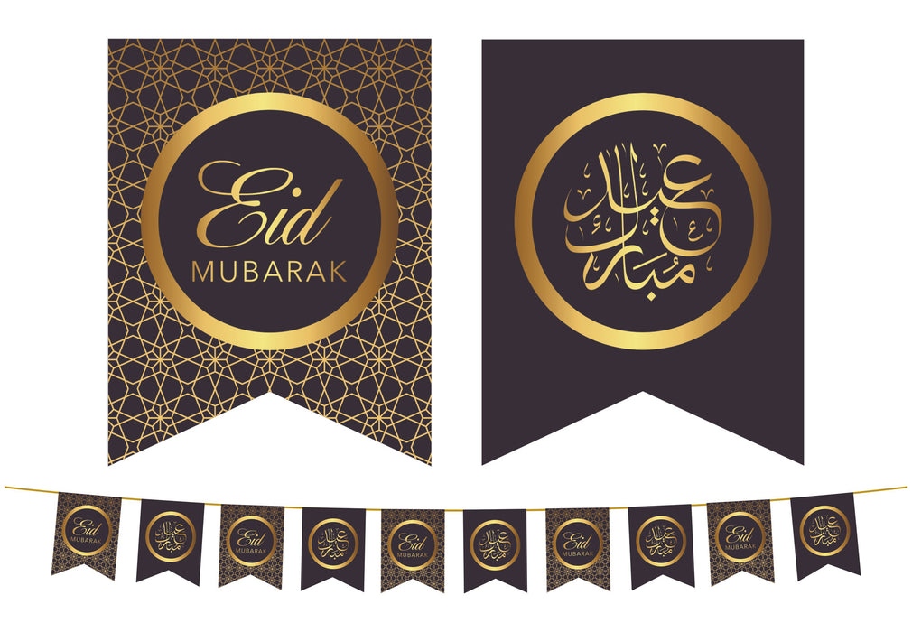 Eid Double Flags (Black/Gold)