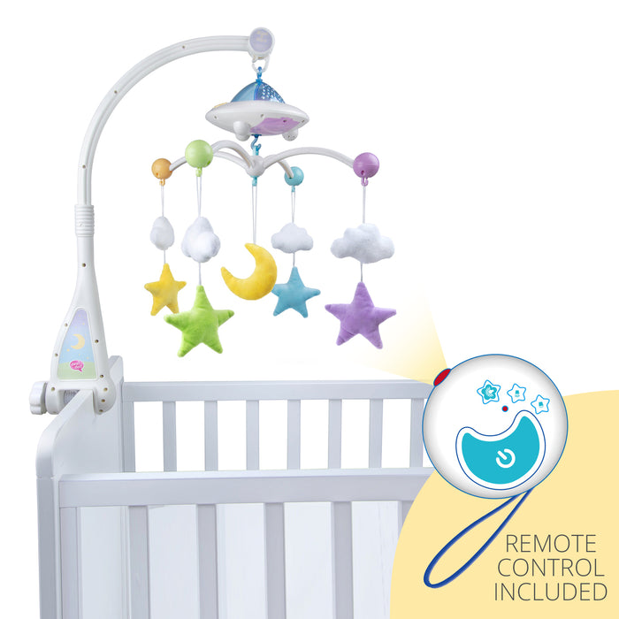 Moon & Stars Cot Mobile with Light Projection
